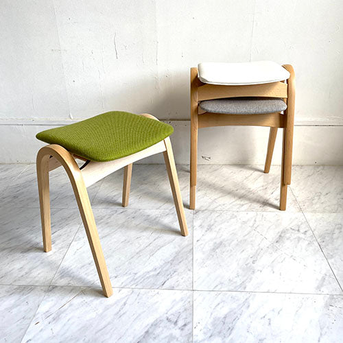 剣持勇 秋田木工 スツール スタッキングスツール NO.202 ブナ材 布地