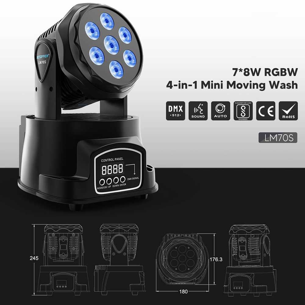 Betopper LM70S 7x8W Mini Moving Head Light