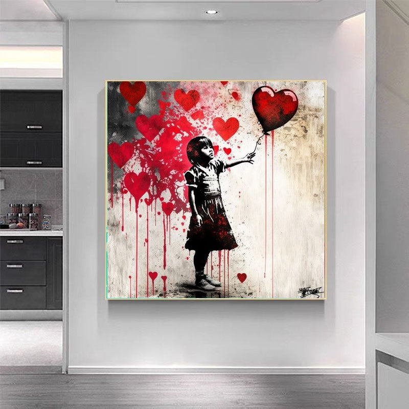 Banksy girl with red balloon wcp ポスター Banksy - 