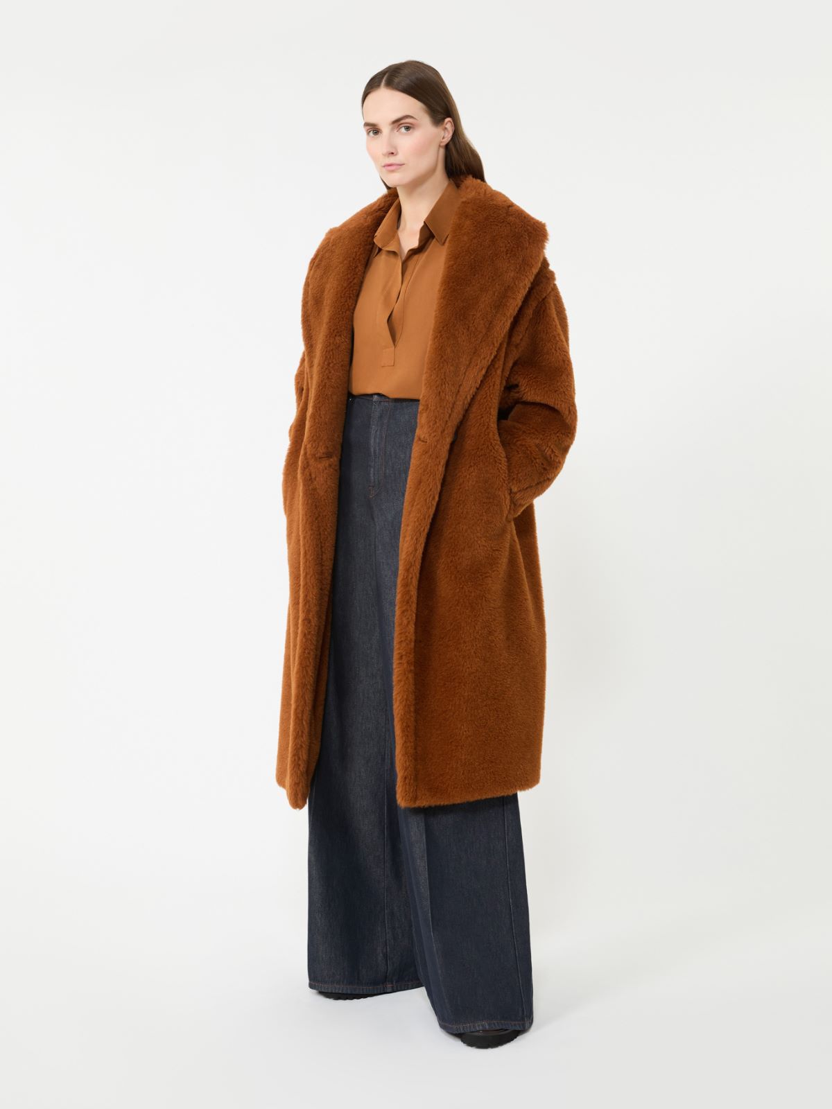 Teddy Bear Icon Coat in alpaca and wool, brown bronze | Max Mara
