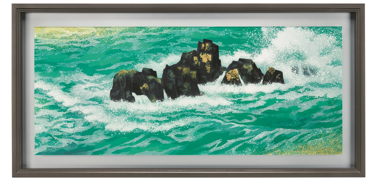 東山魁夷「満ち来る潮」新復刻画 落款・作品証明シール有り 満ち来る