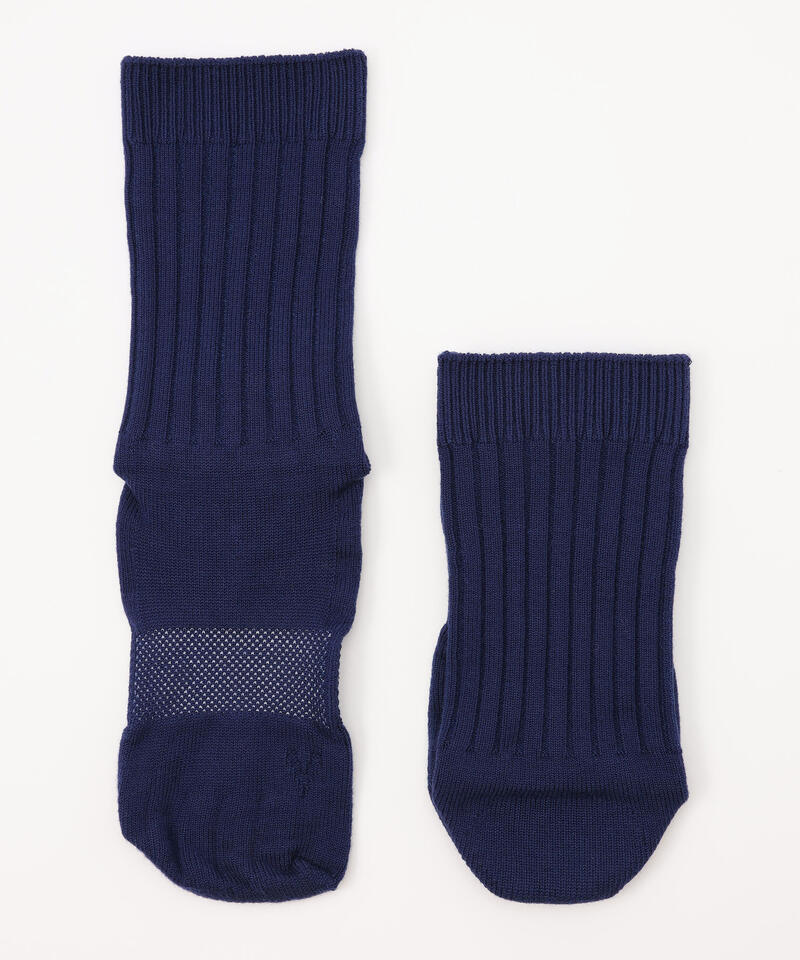 ケアソク】ととのえる ベーシック/ネイビー ポリエステル コットン