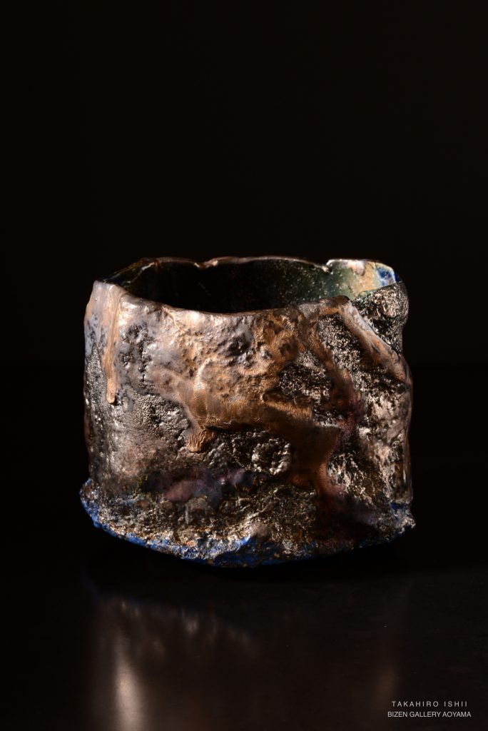 有名作家石井隆寛作 オリベぐい呑 お値下げ済み 有名作家石井隆寛作