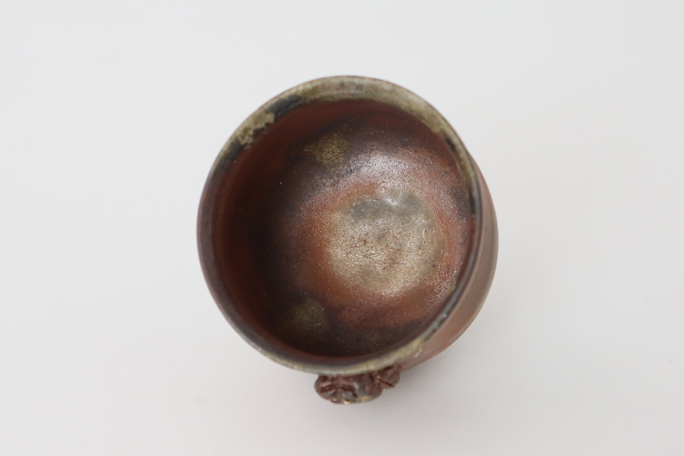 備前焼 盃 お猪口 小西陶古造 窯変細工浮彫 『蟹』 4個セット 備前焼