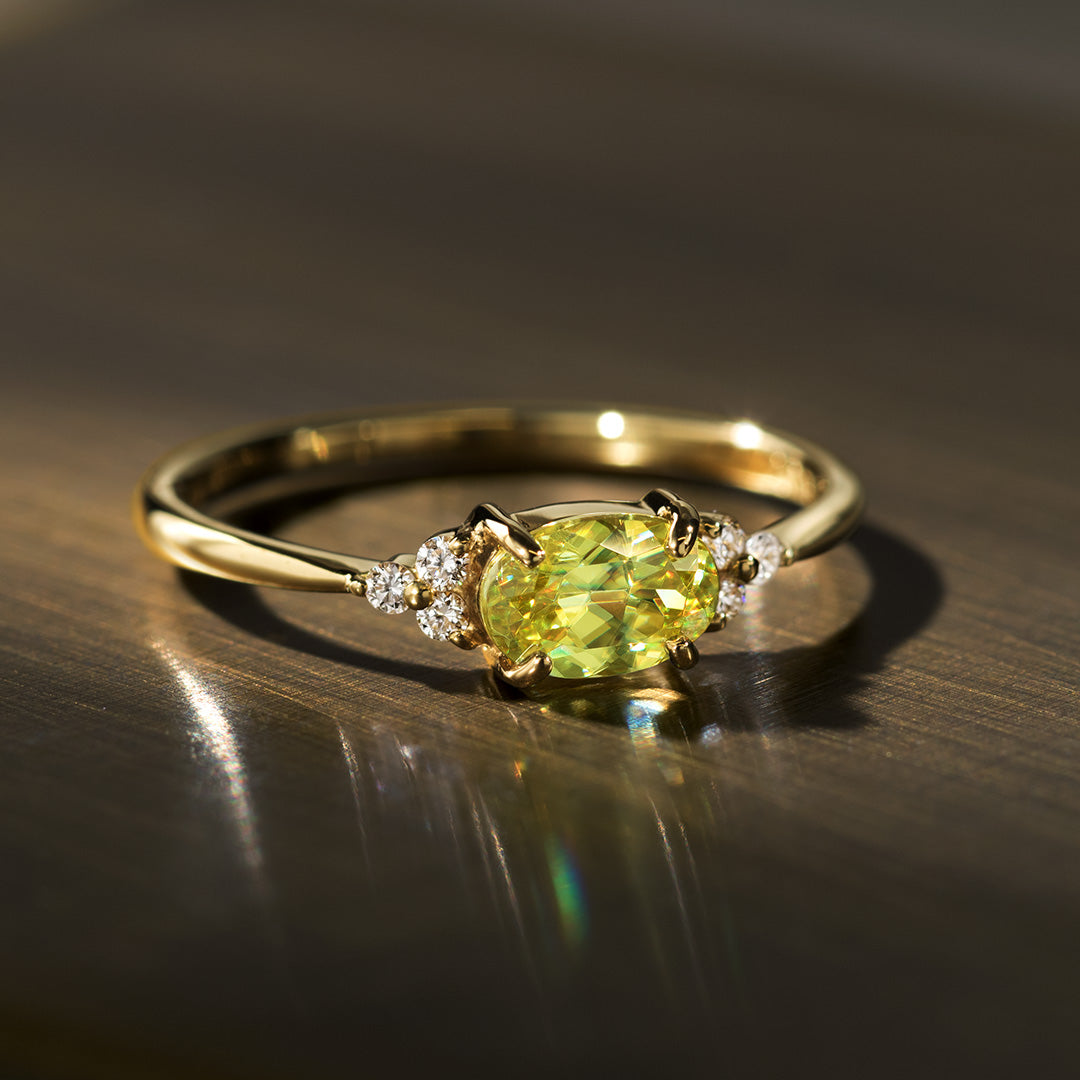 スフェーン×ダイヤモンド K10/K18/PTリング・フラヴィ