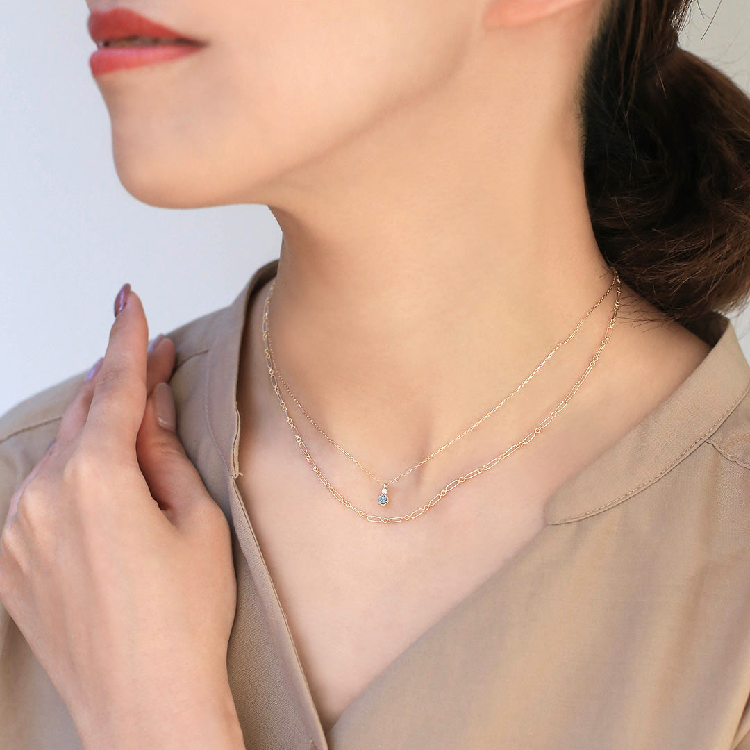 ビズー公式】アクアマリン×ダイヤモンド K18(18金)/K10(10金)/PT