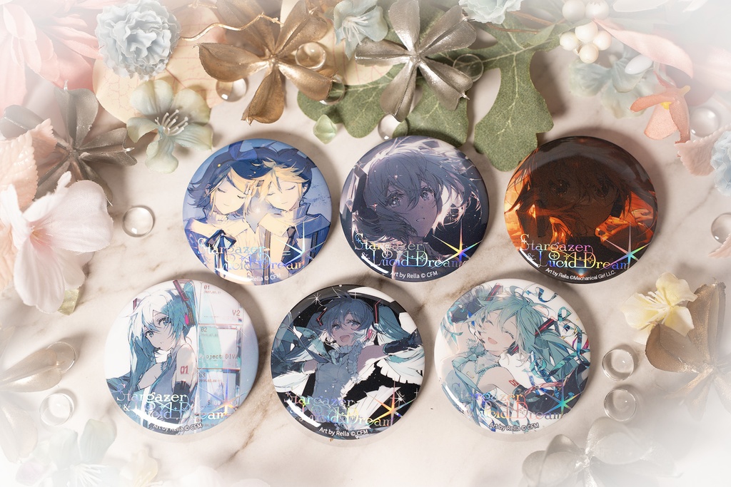 Rella 缶バッジ 初音ミク Rella 個展 ホロ加工缶バッジL 20個 初音ミク