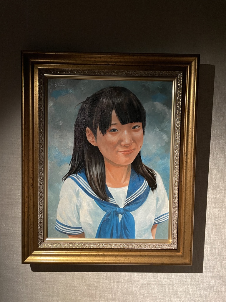 油絵 菅家令子 絵 絵画 インテリア 額付(黒) F6-082811 人物 女性 油絵