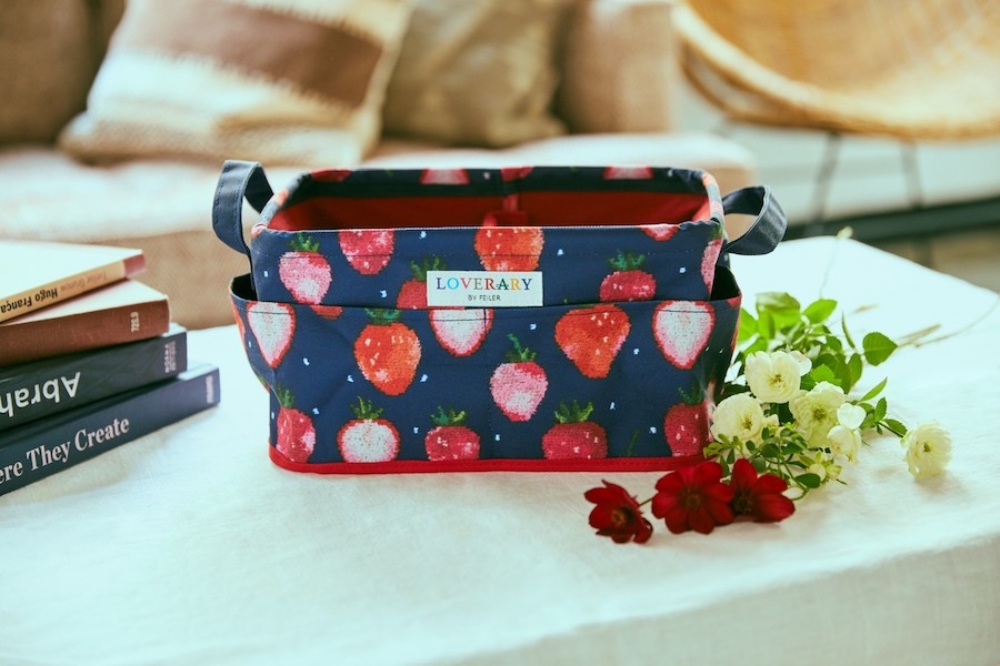 超キュート。フェイラー「ストロベリードット」柄の収納ボックス