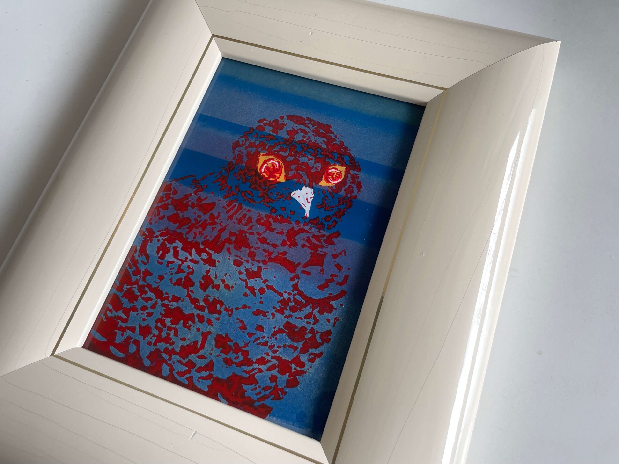 大野剛正 「好日」 アクラス画 ガラス絵 絵画 額装 約110cm×約66cm