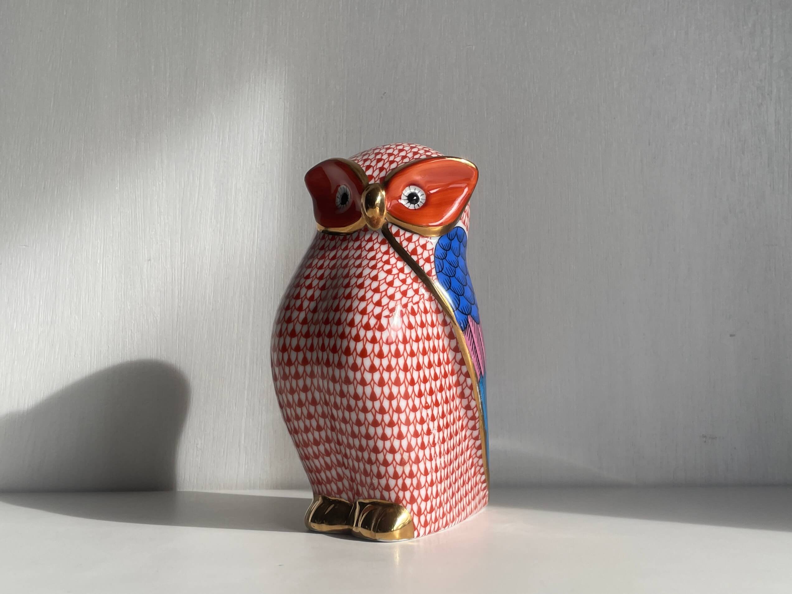 No.10415「ヘレンド風 オブジェ：フクロウ」高さ16cm | ボルトナット