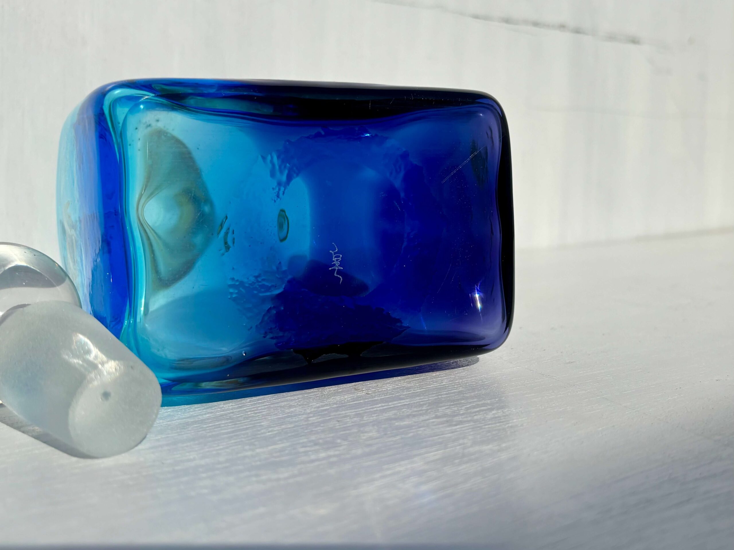 Y2293-62 津軽びいどろ 秋村実 色ガラス デキャンタ 飾瓶 #1 Y2293-62