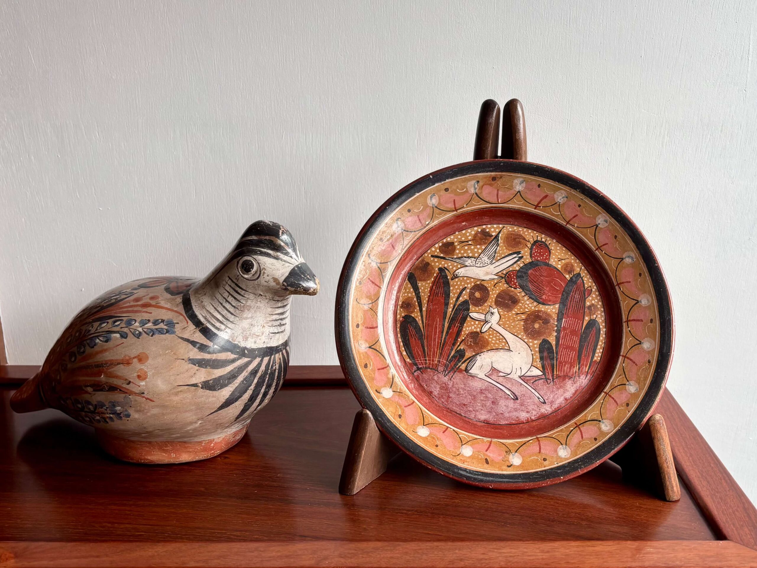 No.11761「メキシコの民芸：トナラ焼き 飾り皿」直径20cm SOLD