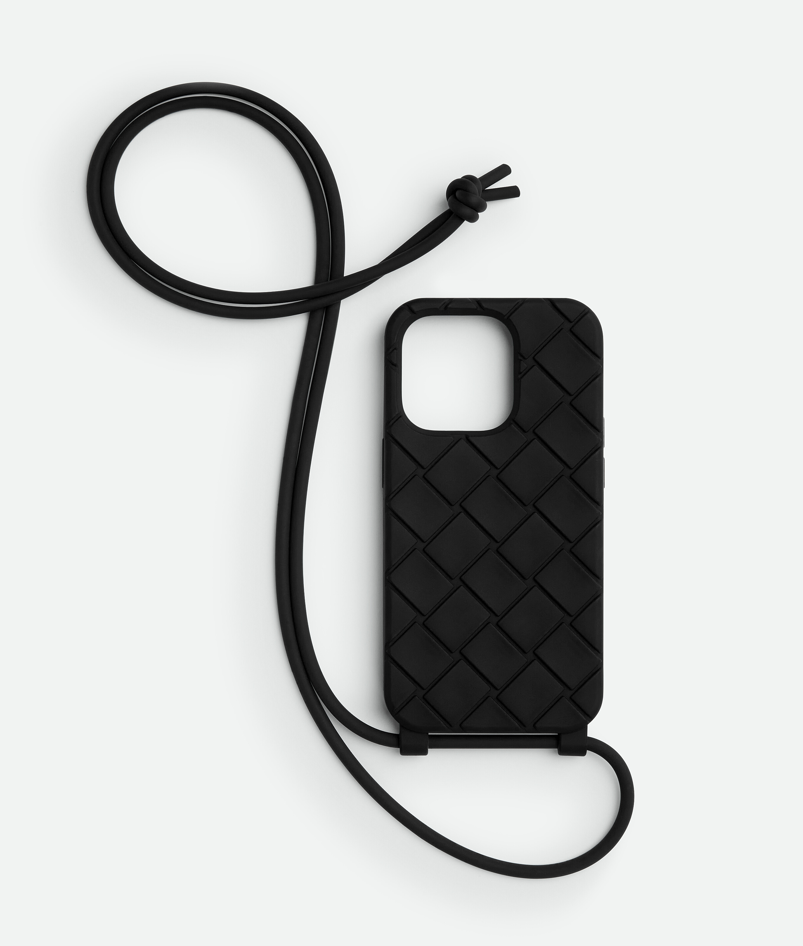 Men's iPhone 15 Pro Case With Strap in Black | Bottega Veneta US