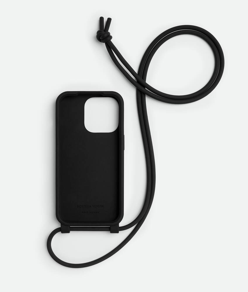 Men's Iphone 15 Pro Case With Strap in Black | Bottega Veneta GB