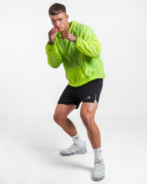 Genaro Oversized Windbreaker Hoodie - Neon Yellow | BOXRAW