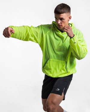Genaro Oversized Windbreaker Hoodie - Neon Yellow | BOXRAW