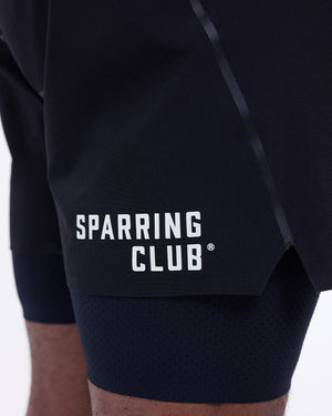 Sparring Club 2-in-1 Shorts - Black | BOXRAW
