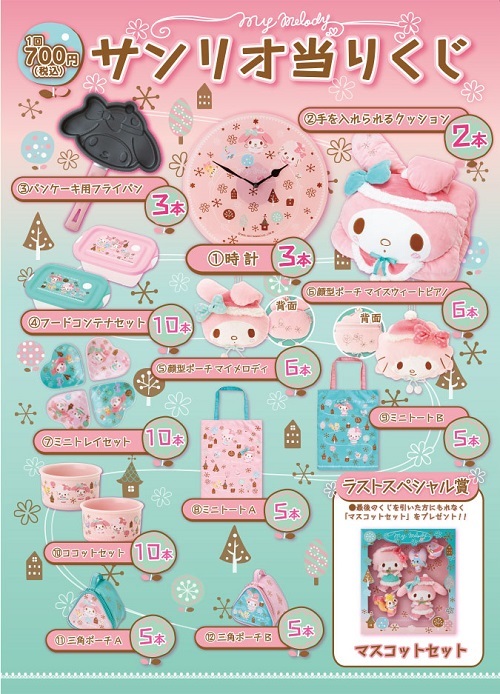 マイメロディ、マイスイートピアノ当たりくじ♡ 17個（1.2等両方入り