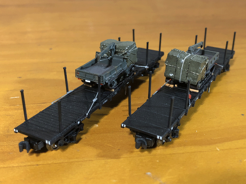 Nゲージ 自衛隊機材輸送列車(2009) 自作品 Nゲージ 自衛隊機材輸送列車