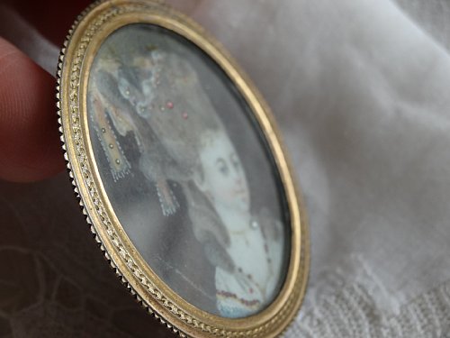 フランス アンティーク ミニアチュール額装品【マリーアントワネット