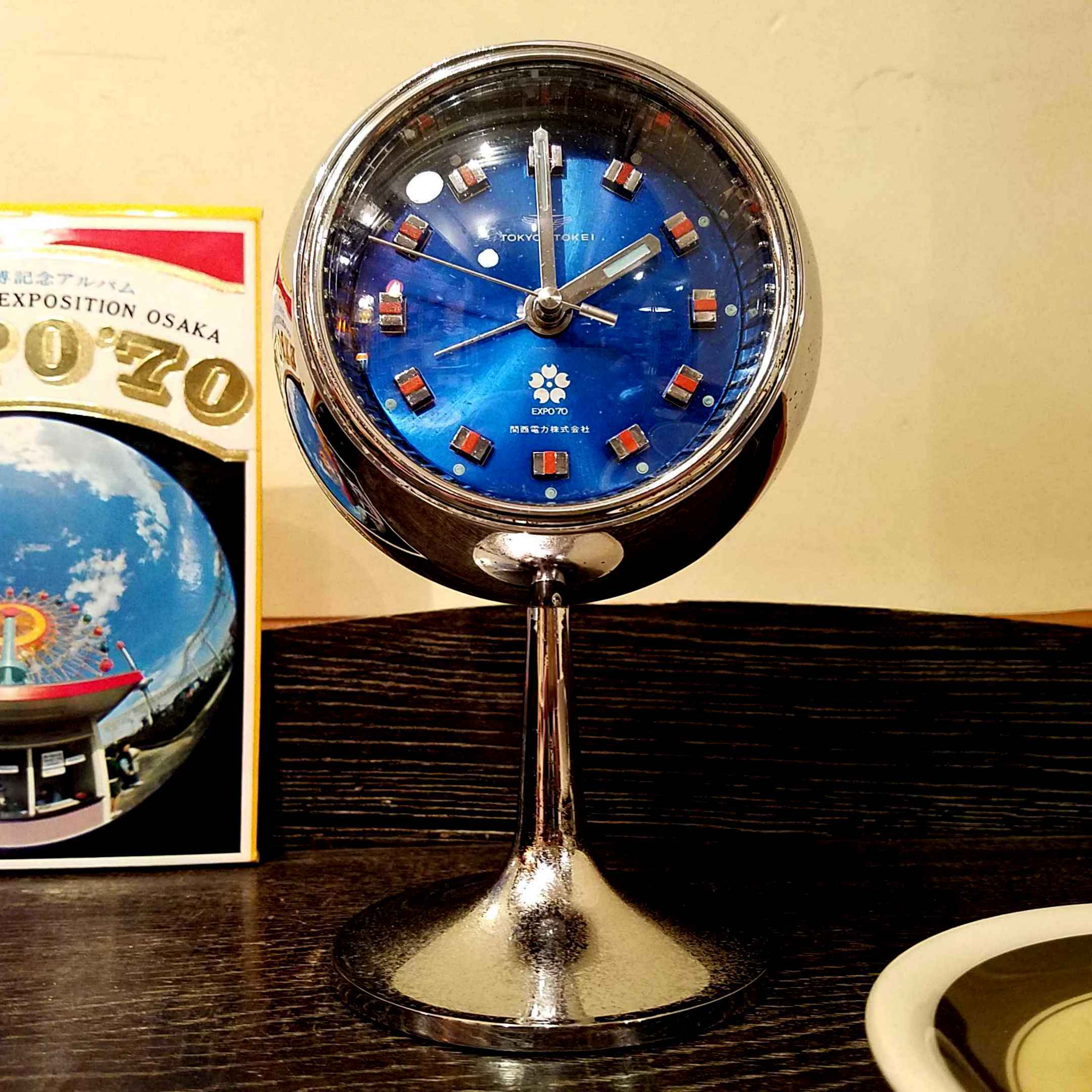 昭和レトロな大阪万博（エキスポ70）の置き時計と温度計 - [Sold Out