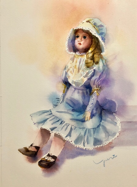 透明水彩原画＊オリジナルイラスト 創作 アンティーク調 絵画 透明