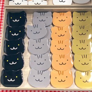 青峰堂オリジナル】ネコさん缶バッジ【猫型】 | 【公式】茶道具 青峰堂