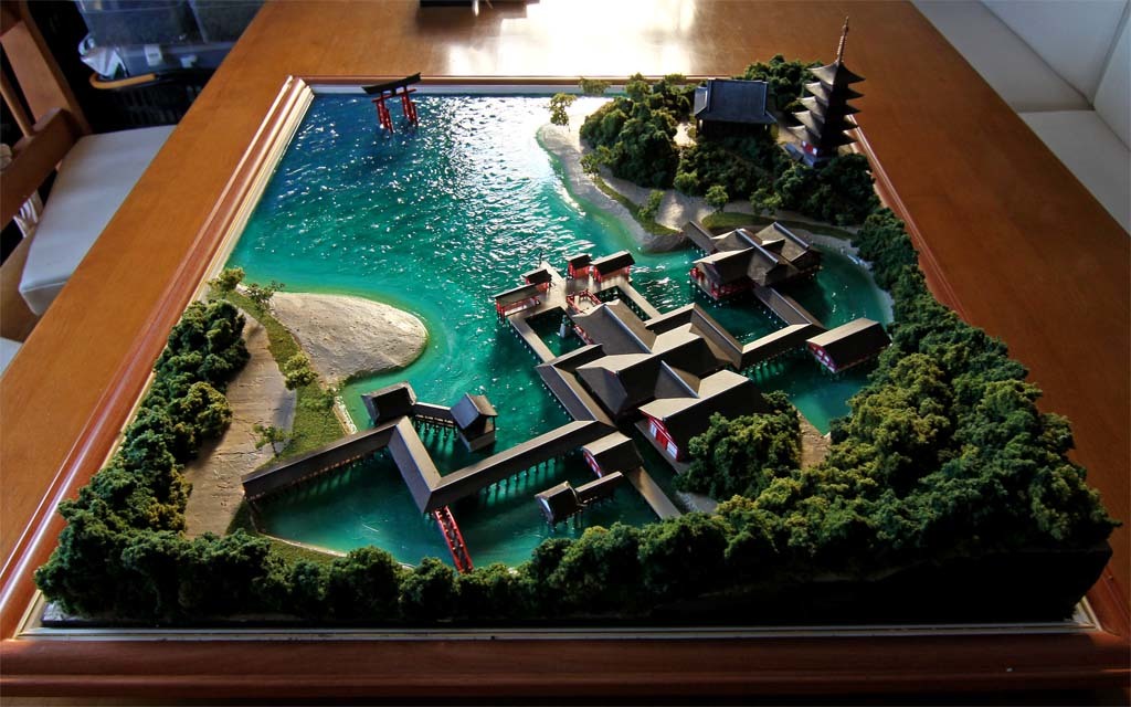 お寺、ジオラマ✨プラモデル✨1/150✨ハイクオリティ⚡お寺混合2