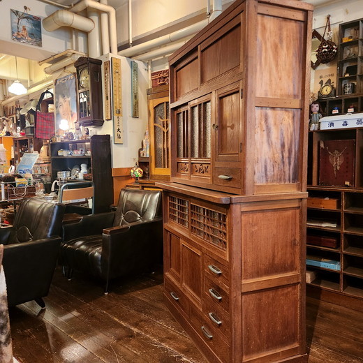 ダイヤガラス ミニ箪笥 インテリア 昭和レトロ 当時物 古道具