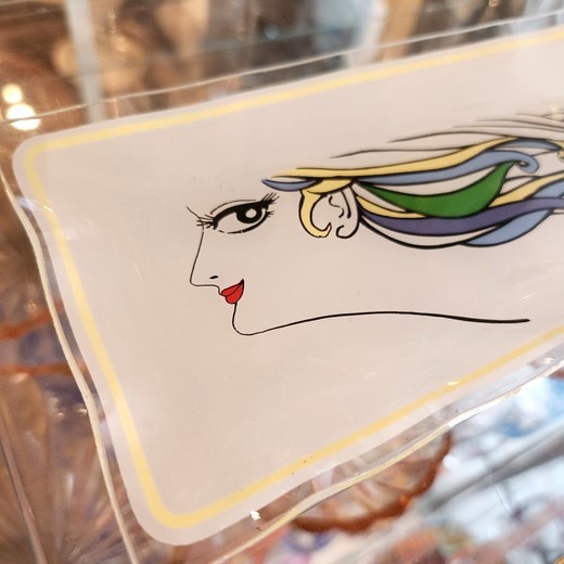 昭和レトロ 小島功さんの美人画のガラス皿 - [雑貨]その他
