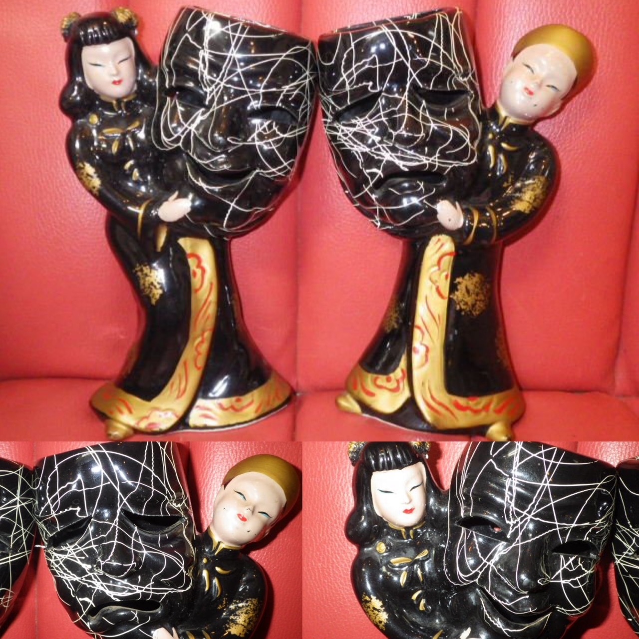 ビンテージ◇50's ツーフェイス マスク 壁掛け 置物 / トゥーフェイス