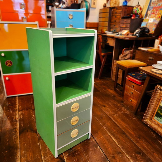 アンティーク レトロポップ 整理タンス 昭和レトロ おもちゃ箱 電話台