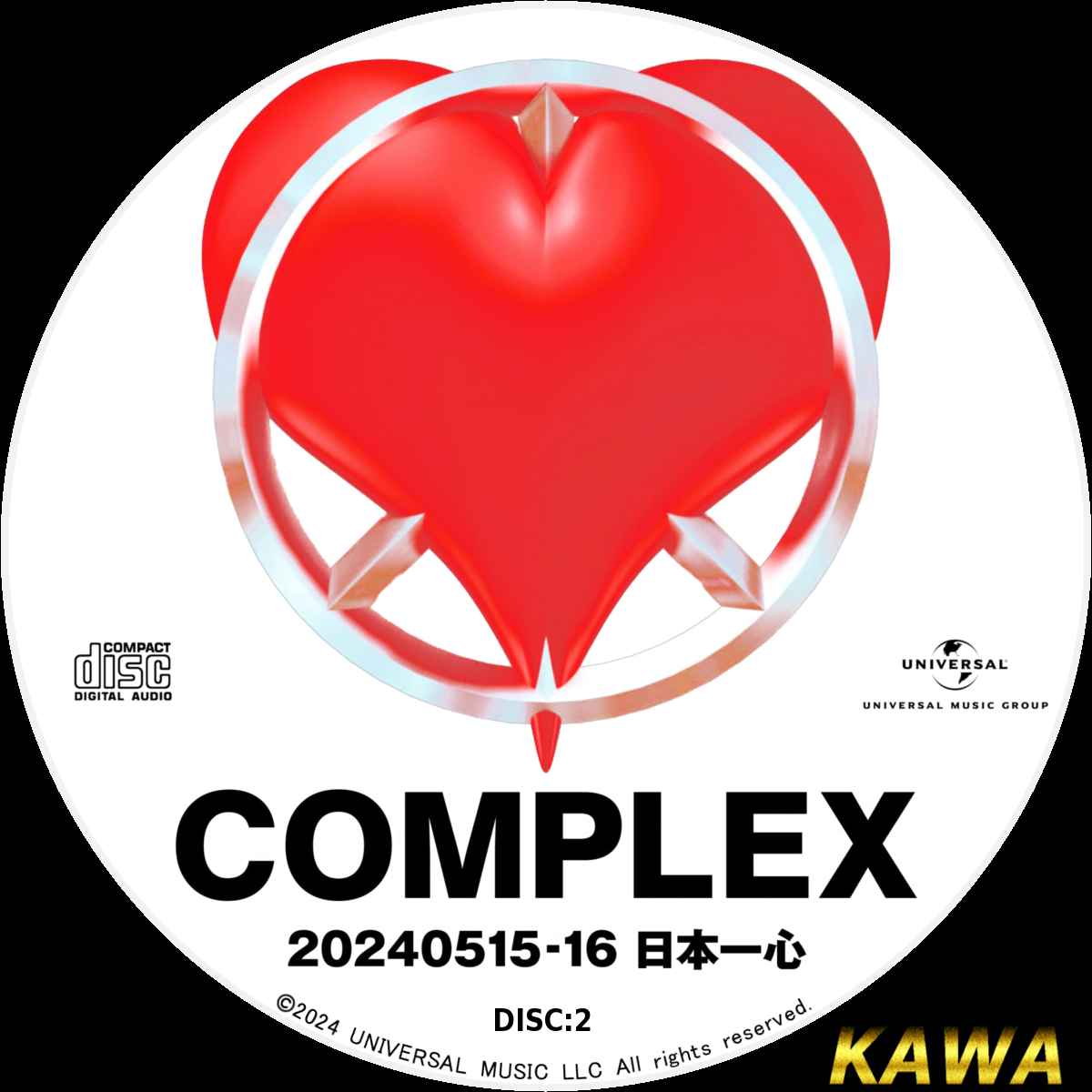 COMPLEX 20110730 20240515-16 日本一心 DVD 2枚 日本一心 COMPLEX DVD