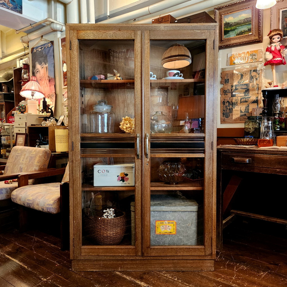 ガラスケース 古道具 古家具 飾り棚 食器棚 ショーケース 店舗什器