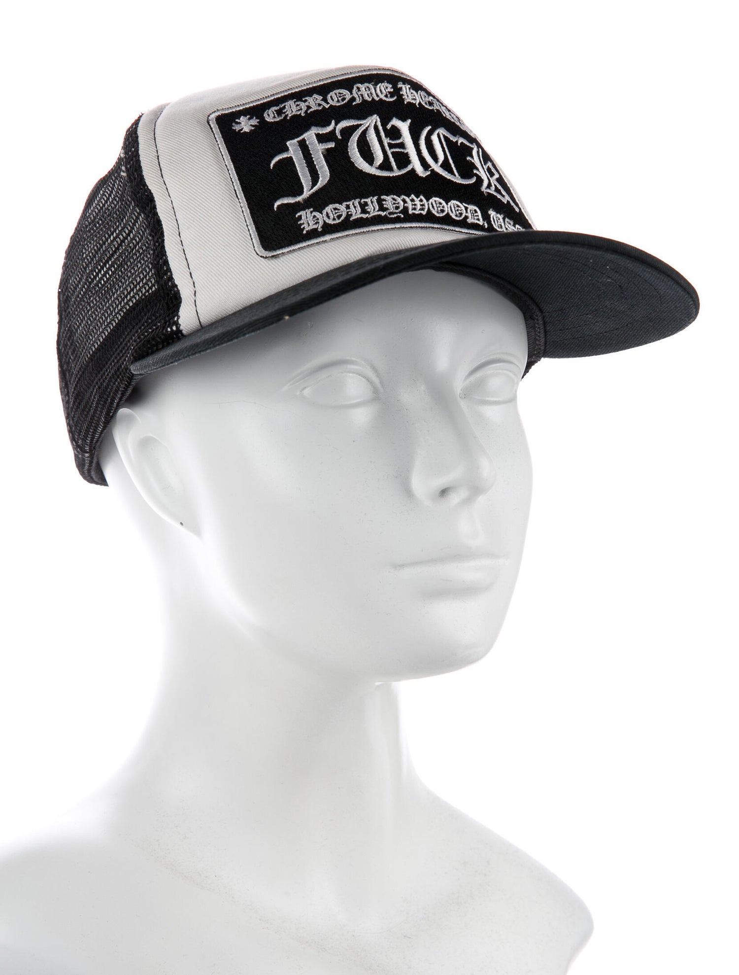 クロムハーツCH】ロゴトラッカーブラック×ホワイトキャップ・帽子