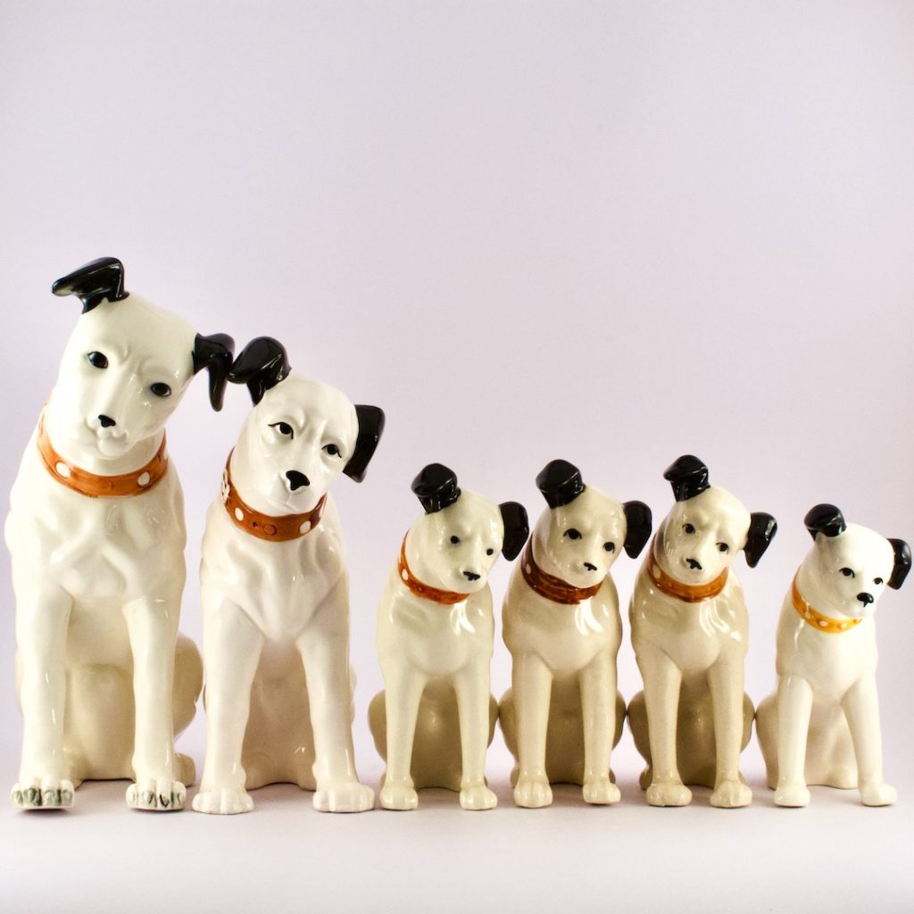 希少ビクター犬、ニッパー君、蓄音機、台座、3点セット 陶器製置物