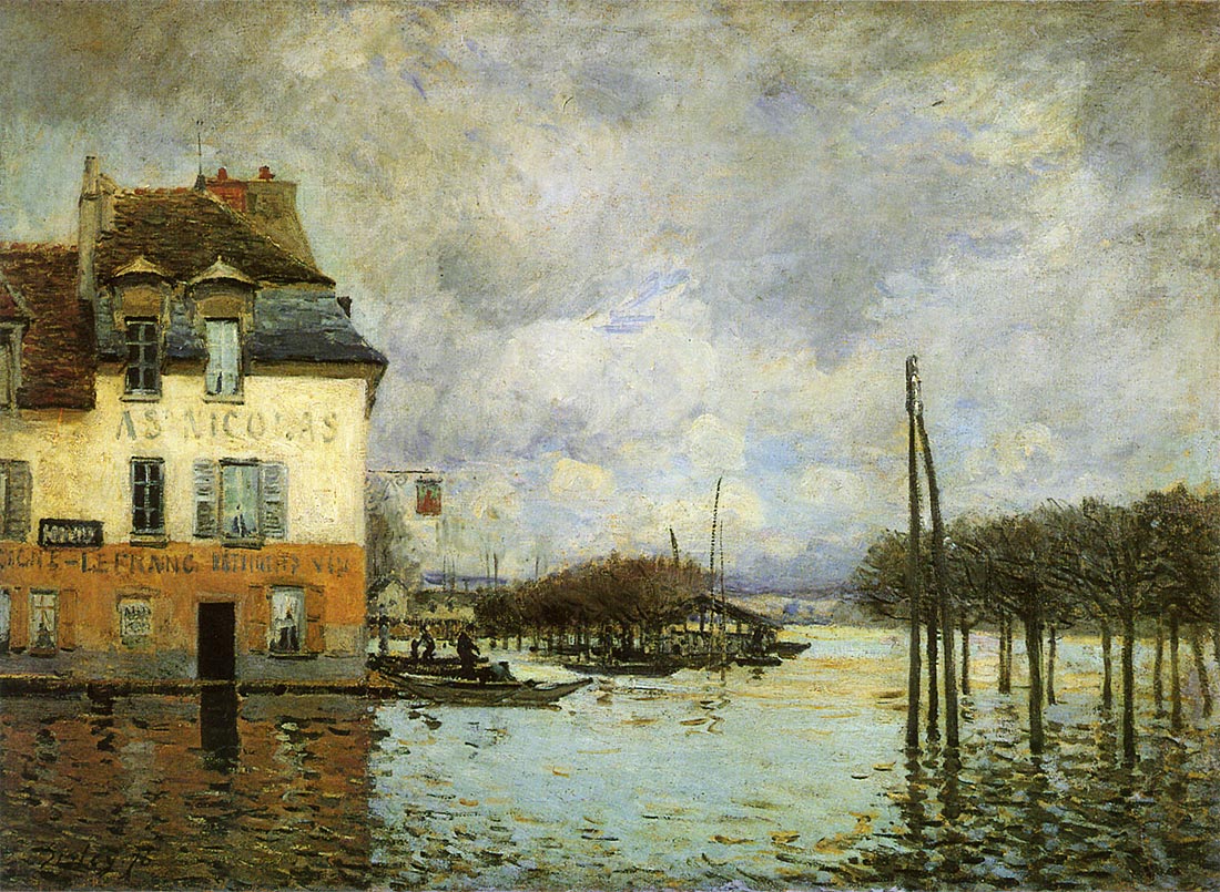 パリの春、リンゴの花、1879年 アルフレッド・シスレー作 Amazon.co.jp