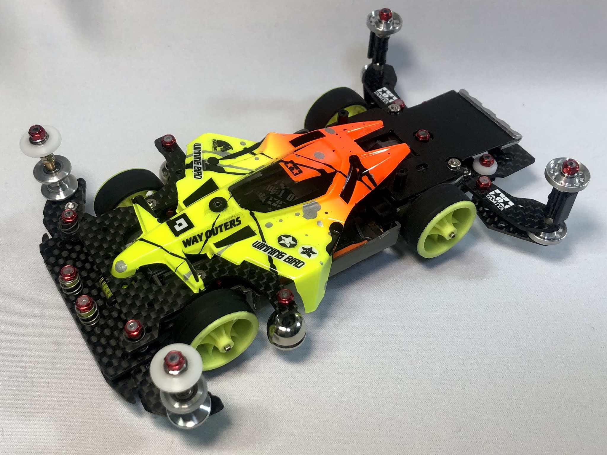 ミニ四駆 純正 完成品 MSフレキ フルカスタム ガチマシン ブラックロー