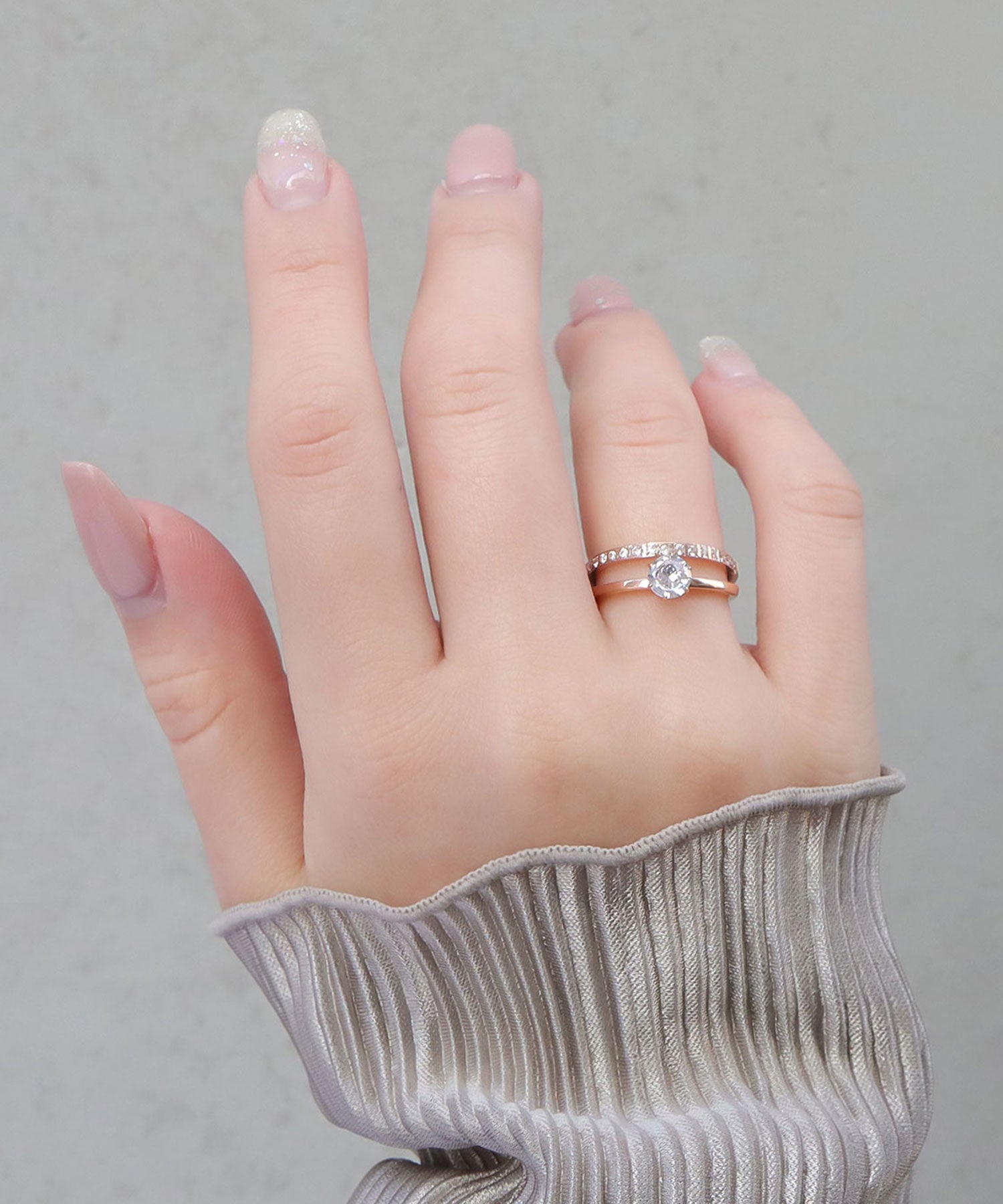 blackdia ocean カラットダブルラインリング