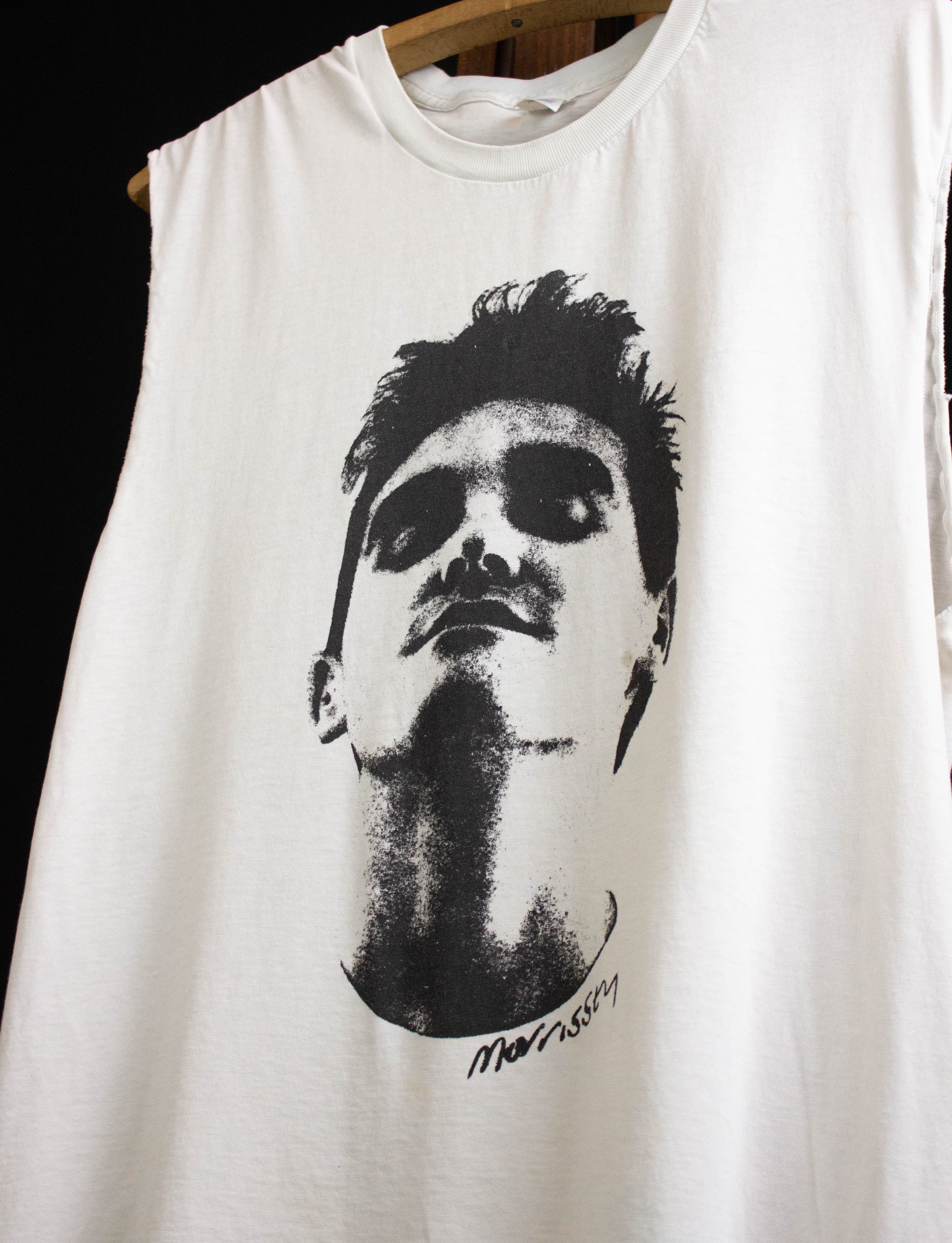 Vintage 90s Morrissey Cut Off Concert T Shirt White Large – Black
