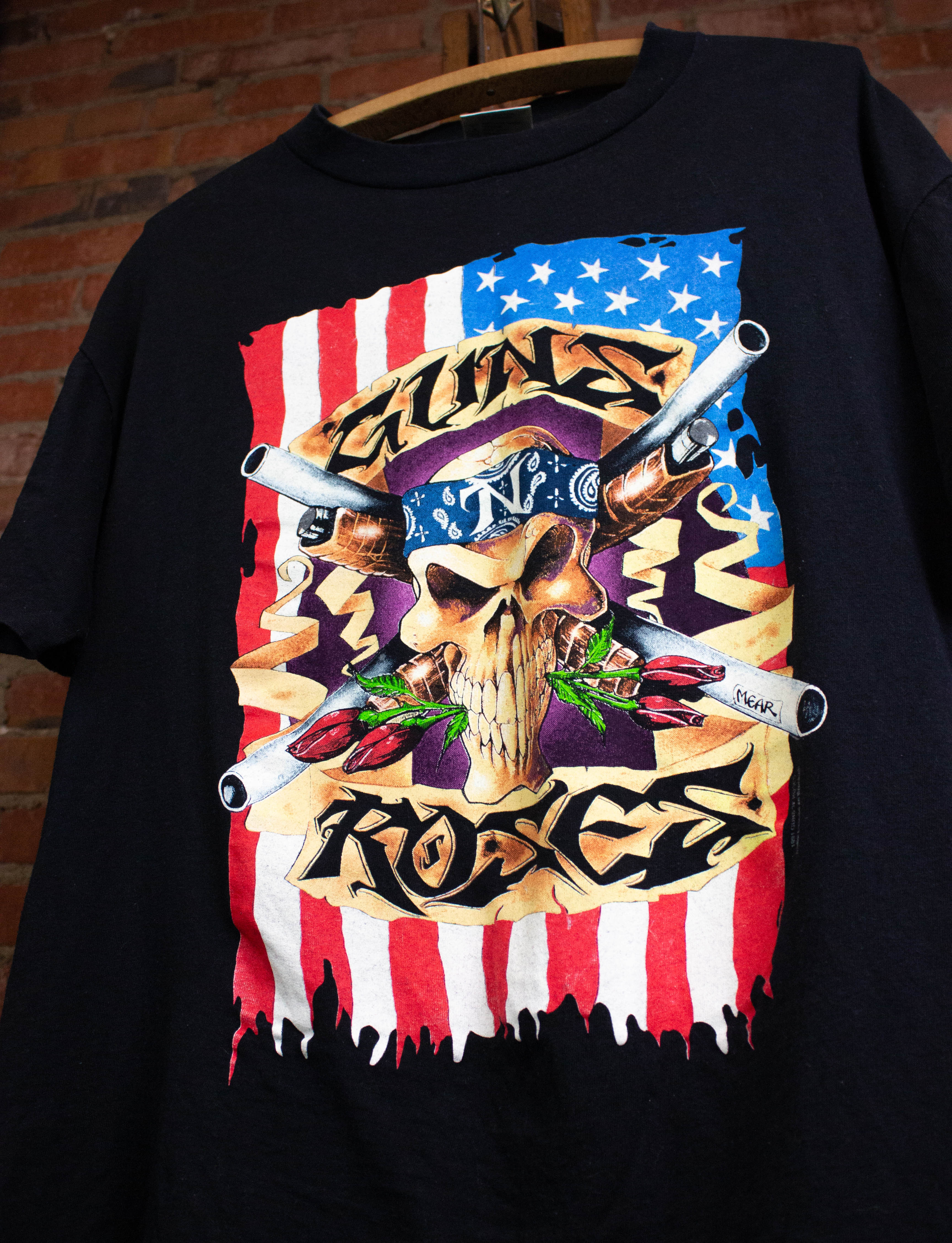Vintage Guns n' Roses 1991-92 Skull and American Flag Concert T