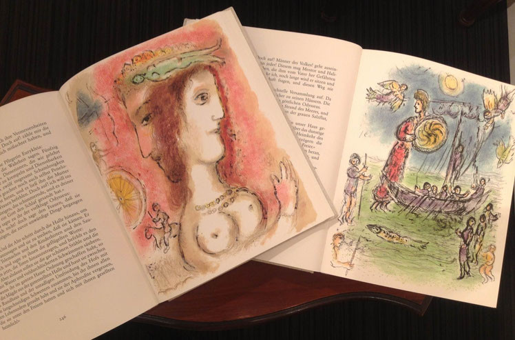 シャガール：挿画本ドイツ語復刻版「Die Odyssee」オデッセイ」全2巻