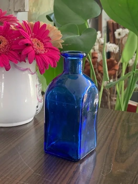 SOLDOUT-フランス 50s コバルトブルー ガラス ボトル ヴィンテージ