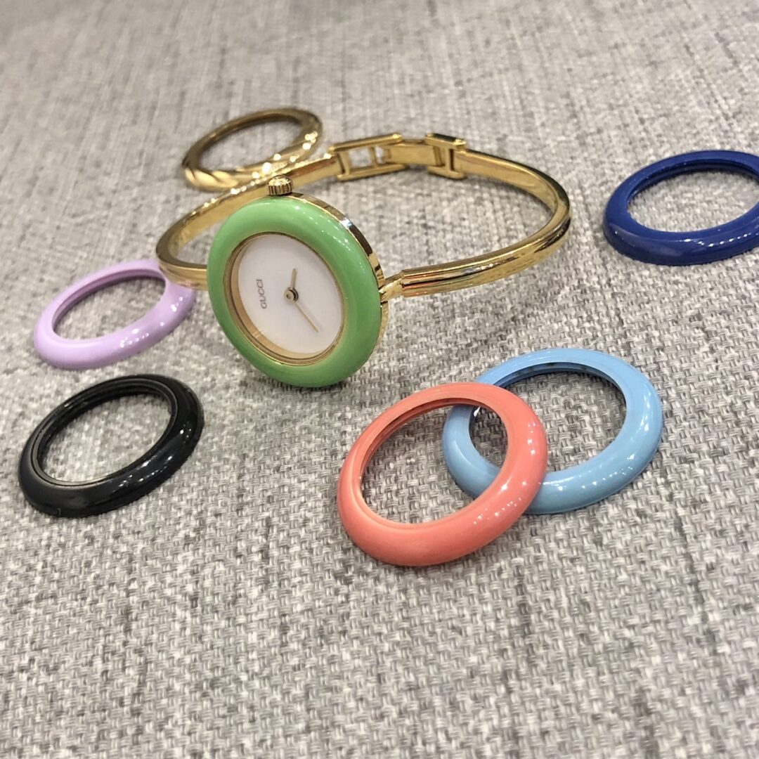 人気 GUCCI 1Pダイヤ ピンクGG柄 ゴールド 風防傷なし 【公式通販】