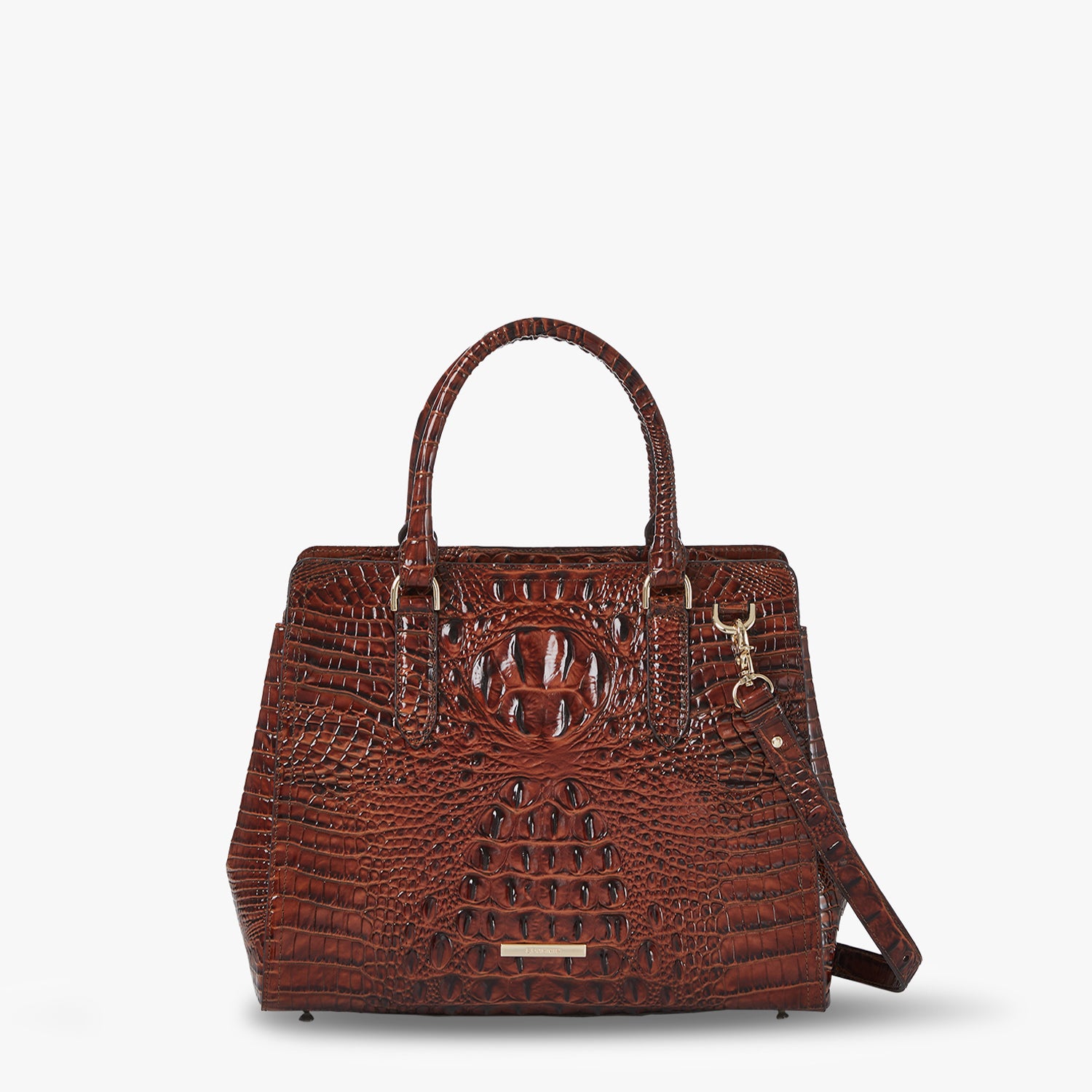 Finley Small Leather Satchel | Pecan | BRAHMIN
