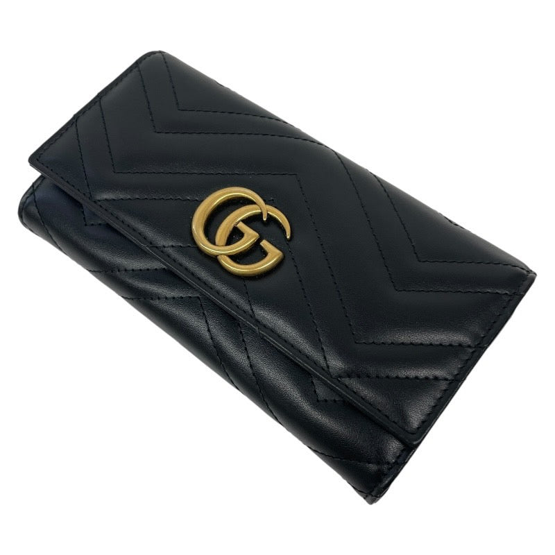 GUCCI】グッチ GGマーモント 443436 長財布 レザー レディース 黒