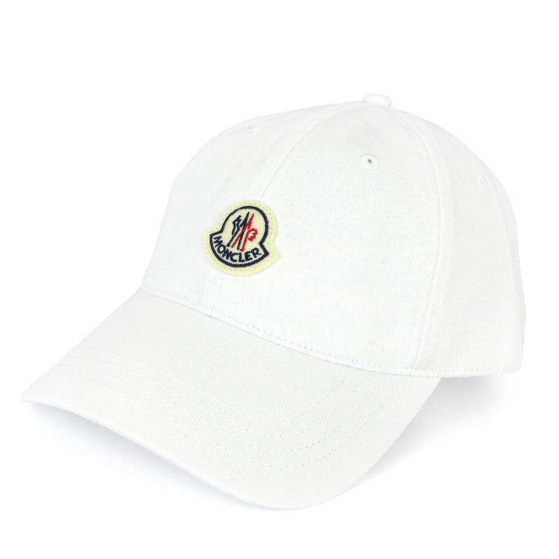 Brandol / MONCLER モンクレール 帽子 ワンポイントロゴ ホワイト 093