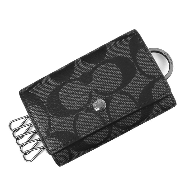 Brandol / COACH コーチ キーケース シグネチャー ブラック系 F78675 QBO4G