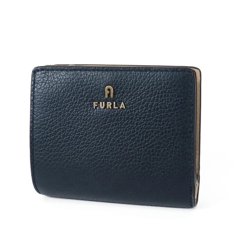 Brandol / FURLA フルラ 二つ折り財布 レザー スクエア バイカラー